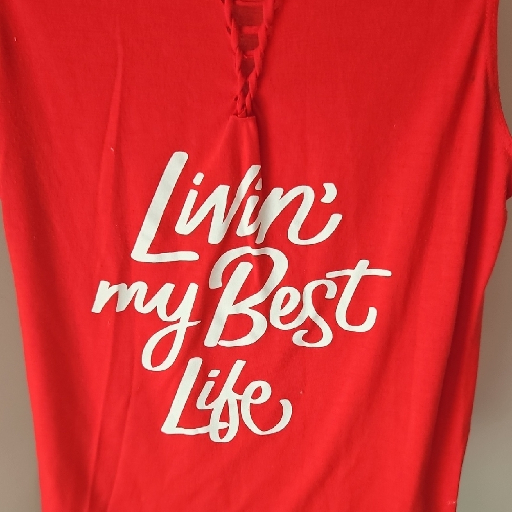 Hybrid Apparel Vibrant Red Graphic Muscle‎ Tee - Picture 2 of 6